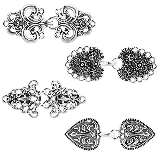 4-pak Cardigan-clips - Metaltrøjeclips - Klædebroche - Sjalespænde