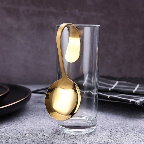 Kaareva Kahva Lusikka Annoslusikat KULTA OVALI OVALI Kulta Gold Oval-Oval