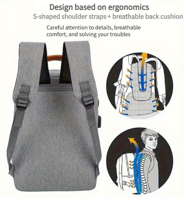 3-Piece Backpack Set - Oxford Fabric, Suitcase, Laptop Bag, Practical and Versatile