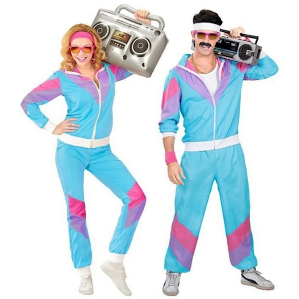 (Erikoiskampanja) Hippie-pukusetti pariskunnille, naisille ja miehille, Halloween Vintage 70-luku 80-luku Rock Disco Cosplay-vaatteet Disko-vaatteet Hippie-asu XL XL Black XL
