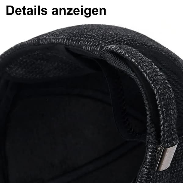 Baseballcaps for menn, vintervarm fleece med øreklaffer, caps med brem