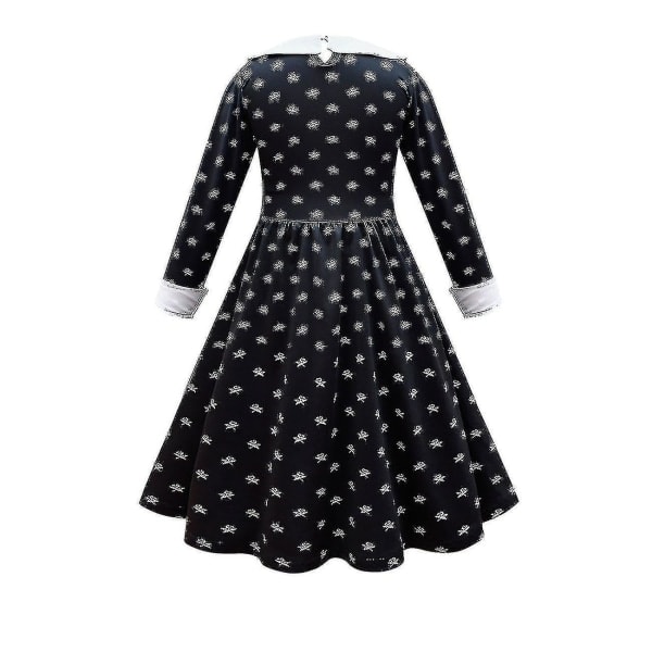 Piger Wednesday Addams Cosplay Wednesday Dance Kjole Kostume 140 cm