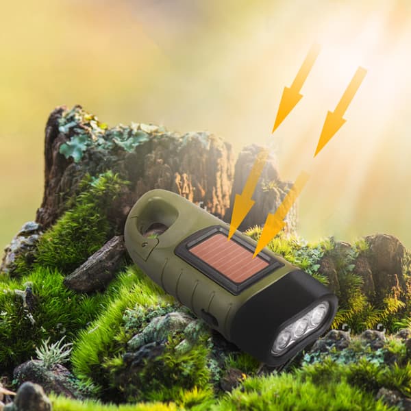 Veva Käsikammennettava Taskulamppu, Aurinkokennotoiminen LED-taskulamppu