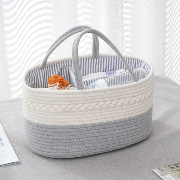 Baby Förvaringskorg Rep Skötväska GRÅ grey