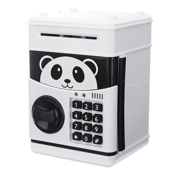 (Specialerbjudanden) Panda Elektronisk Spargris ATM Lösenord Pengabox Kontant Mynt Sparbox Bank Säkerhetsbox Automatisk Insättning Sedel Julklapp