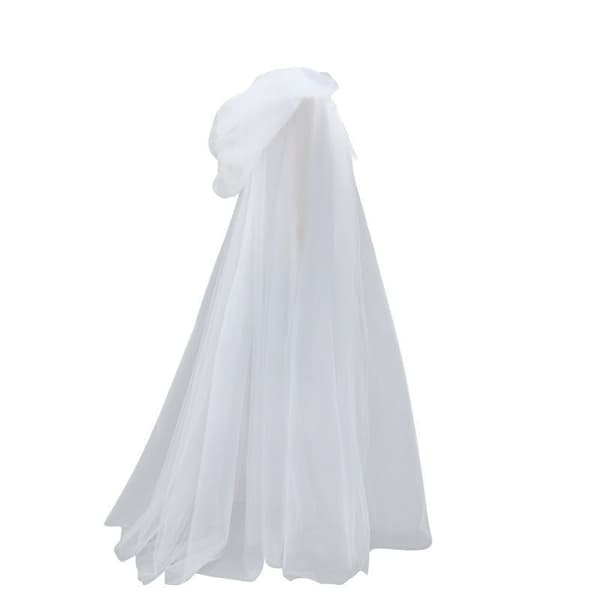 Halloween cosplay spøgelse cosplay hætte kappe død heks mesh lang kappe bal performance kostume 1.5M (Hvid) D