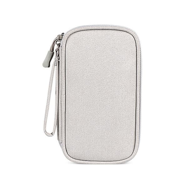 Cable Bag Travel Portable Storage Data Cable Organizer Headphones Grey Gray Gray L