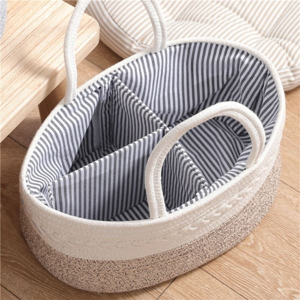 Baby Förvaringskorg Rep Skötväska GRÅ grey