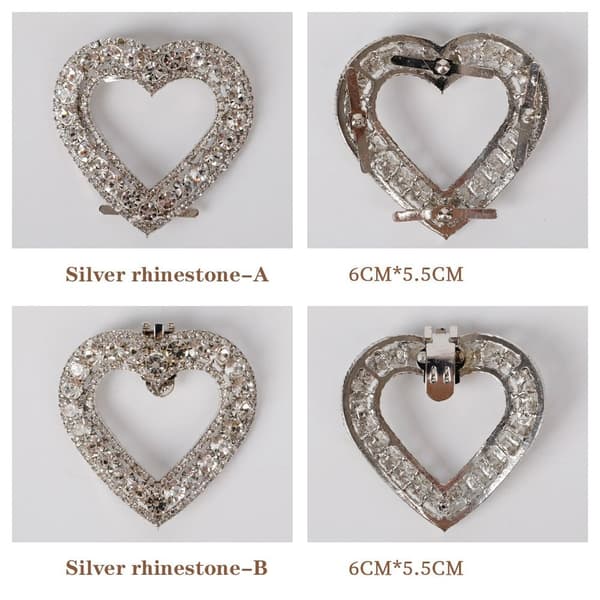 2 stk. Skoklips Charm Spænde SØLV RHINESTONE-B SØLV Silver rhinestone-B Silver rhinestone-B