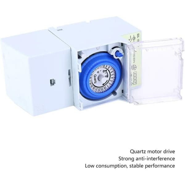 SUL 181h 110,230VAC Timer Switch - 24 timer - DIN-skinne