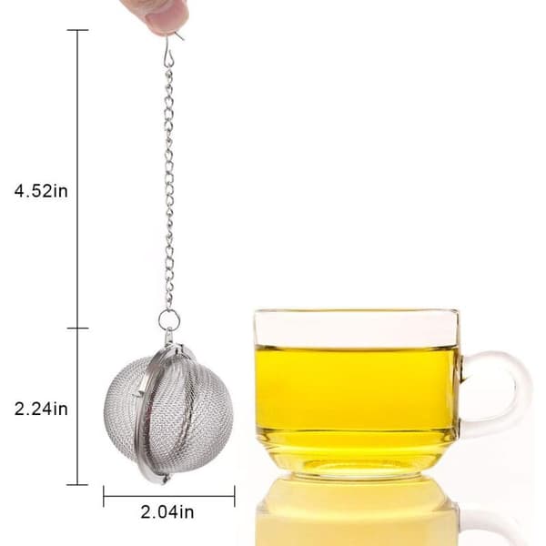 2 Stål Tebollar, Nät Te-sil, Högkvalitativ Te-sil för Löst Te och Smaksättningskryddor, Te-spridare Diffuser