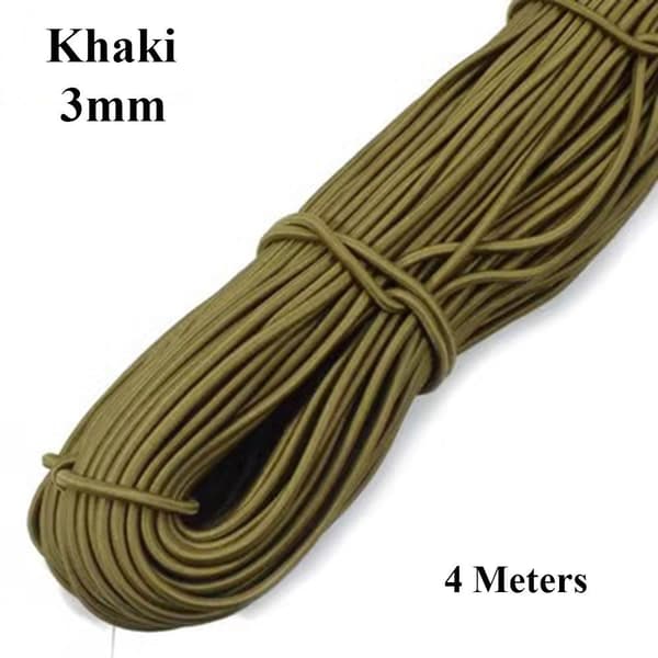 Stærkt Elastisk Reb Elastik KHAKI 3MM - lager Khaki 3mm Khaki