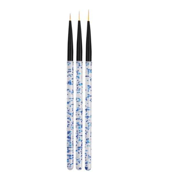 3 Neglbørster for Neglekunst Blå