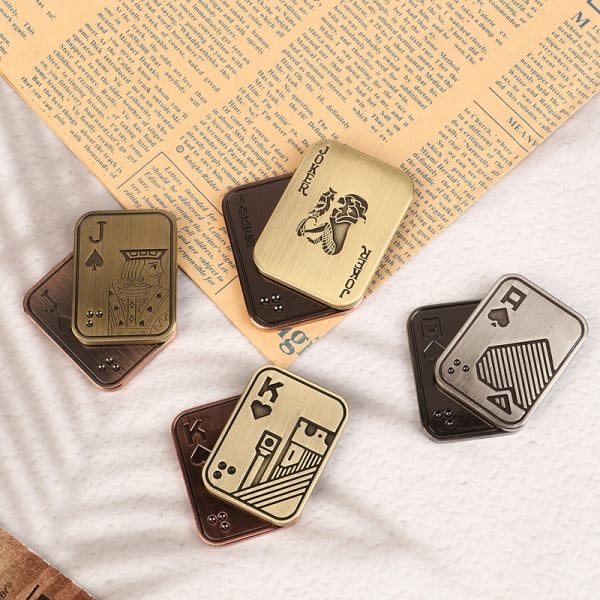 IC Slider Poker A K Metall Push Card EDC Spinners A Onesize