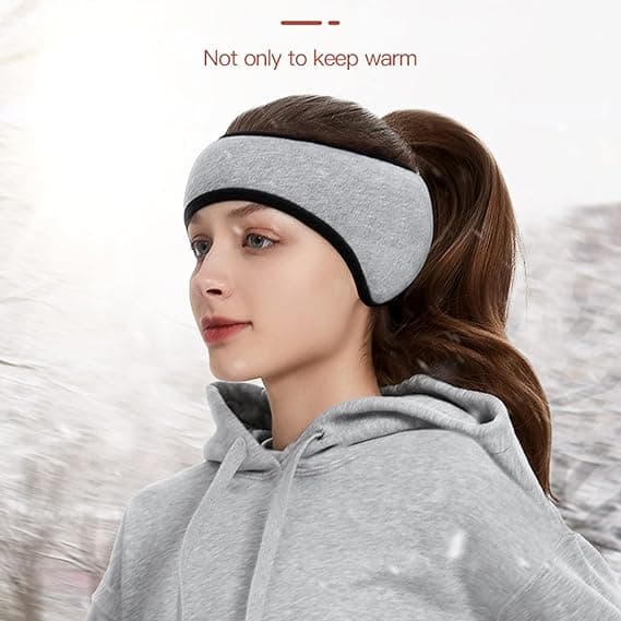Øremuffer til koldt vejr, justerbare og foldbare øremuffer bag hovedet, unisex foldbare ørevarmere, ørevarmere muffer pandebånd - grå