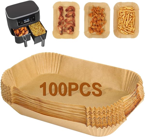 100-pak Airfryer Bagepapir, Rektangulært Bagepapir