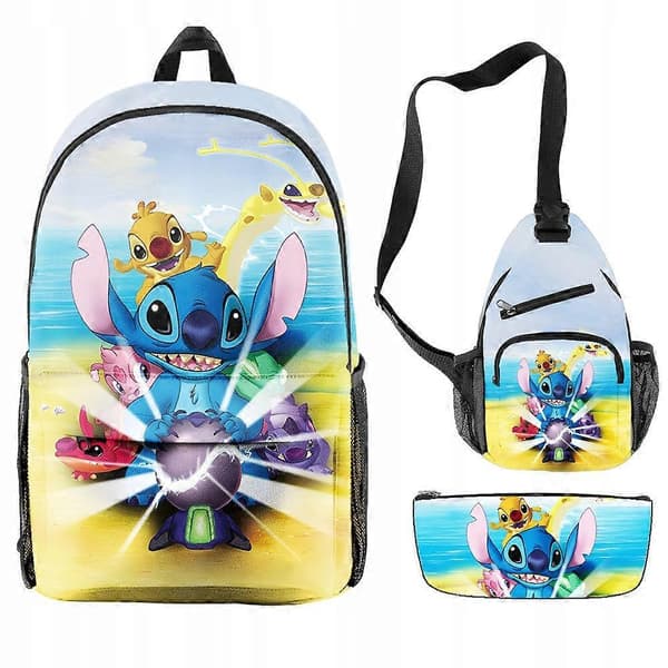 Stitch Skolryggsäck Set Pennfodral Väska 3i1