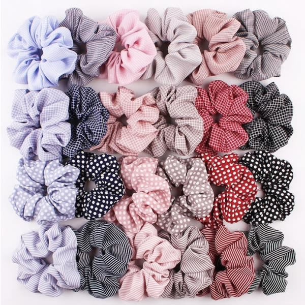 24st hair Scrunchies, hårsnoddar , hårband, Hårband Rockabilly multifärg