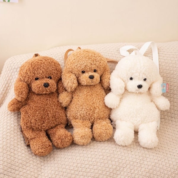 Teddy Dog Ryggsäck Plysch Ryggsäck MÖRKBRUN Dark brown