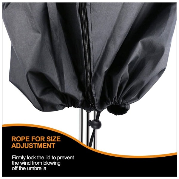 Parasolbeskyttelse til have, diameter 2m 4m, 420D Oxford parasolbeskyttelse til 9 til 11 fod, H190 x 30/50cm