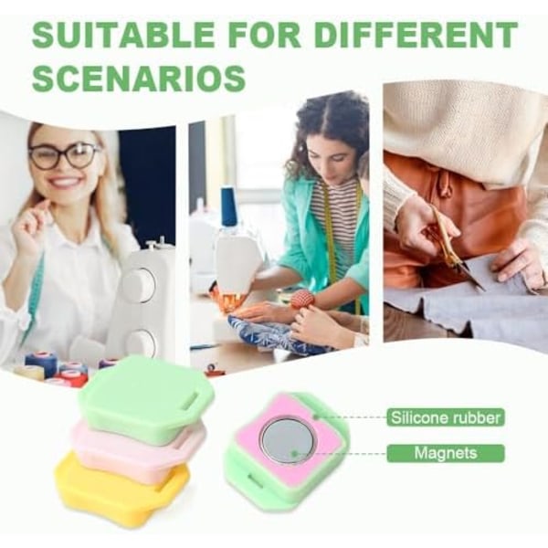 Magnetisk sömsguide för symaskin, polygonal stark magnetisk mätare, multifunktionell anti-rullad fållpressarfot med skala
