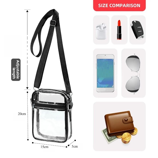 Axelremsväska Transparent Handväska SVART black