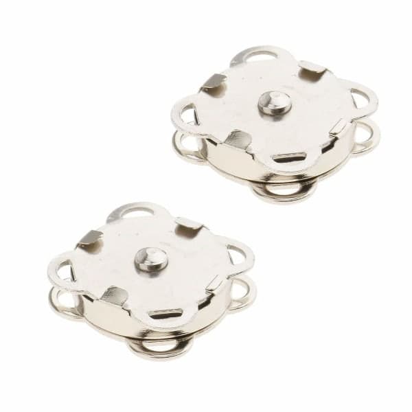 10 stk Sølv Magnetisk Drejelås til Tasker Rund Trykknap Lås Trykknapper til Håndtasker, DIY Tøj, 14 mm