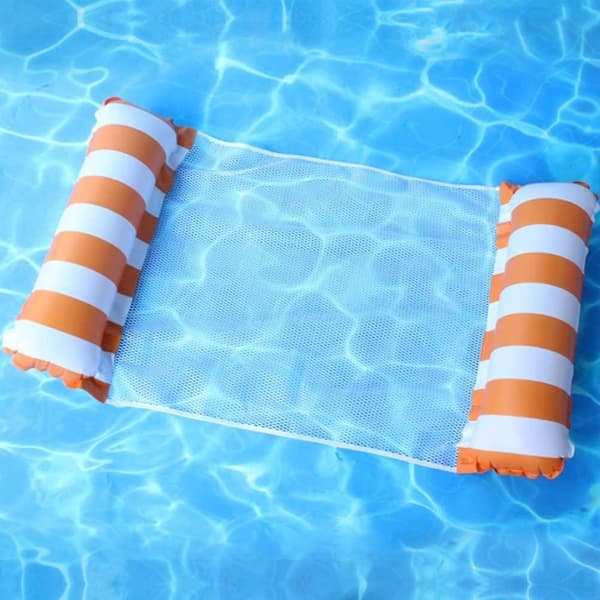 4-i-1 Hammock Uppblåsbar Pool Float, Multifunktionell Pool Hammock Lounge Stol, Saddledrifter Hammock Pool Stol, Portabel Vatten Hammock