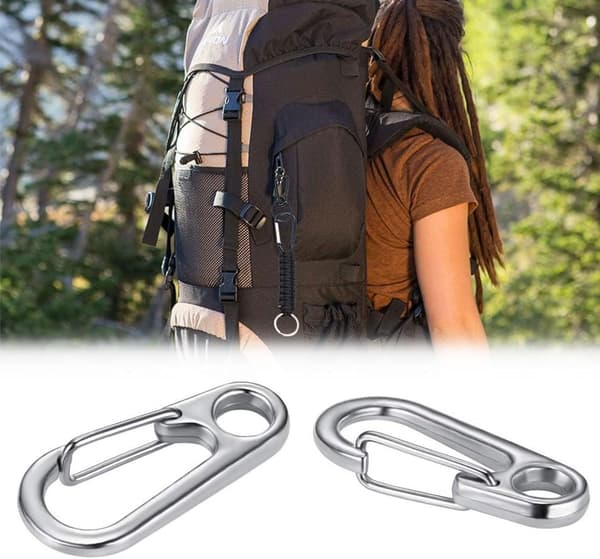 10-pack Mini Karbinhake Nyckelringar, Små Silverfärgade Karbinhakar, för Camping, Vandring och Bergsklättring