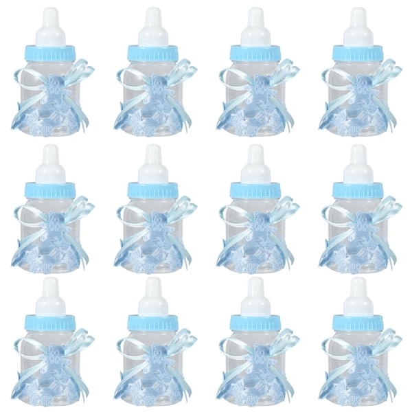Sjokoladeflasker for Baby Shower-festgaver og dekorasjoner (12 stk. Blå)