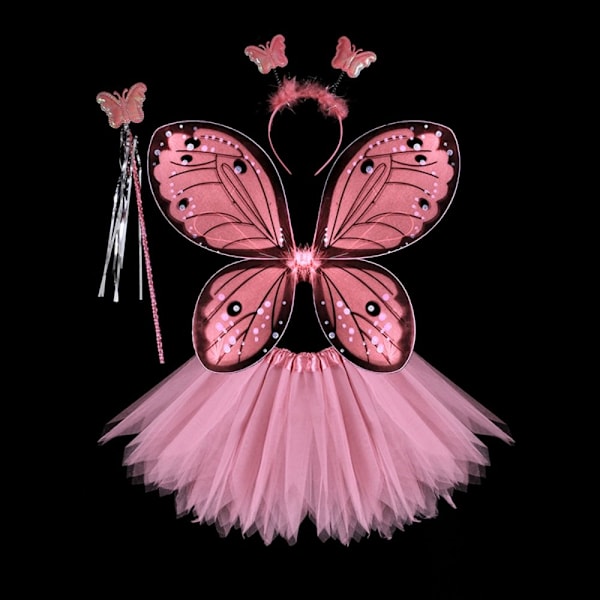 Fjärilsvingar för barnkostym Rosa 4-DELAR/SET Rosa Pink 4Pcs/set-4Pcs/set