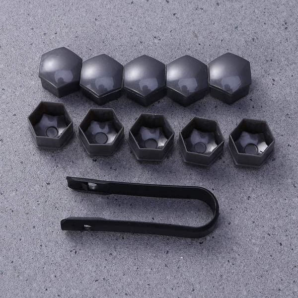 20 st hjulmuttrar 17 mm, hjulbultmuttrar, hexagonala däckmuttrar (grå) Grå Grå Grey 17mm