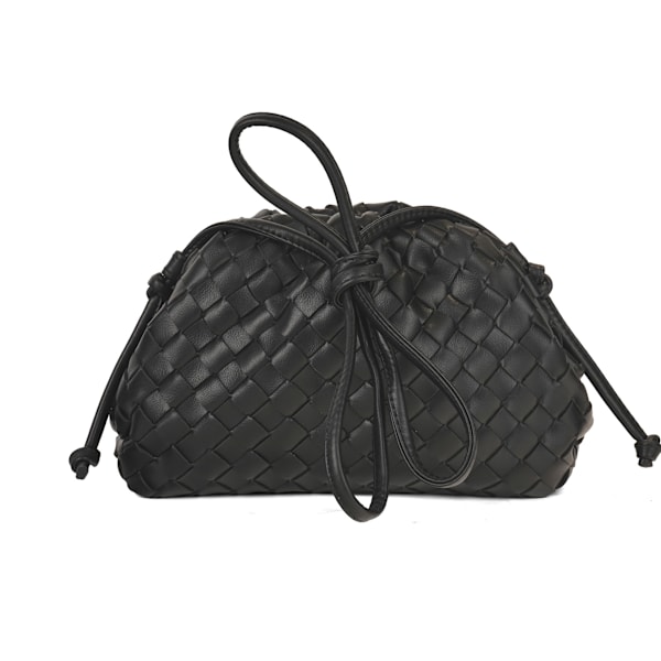 Molnryggsäck 2024 ny stil väska dam ko läder skrynklig dumpling väska dam handväska axelväska MJ51 svart svart 22*9*14cm black