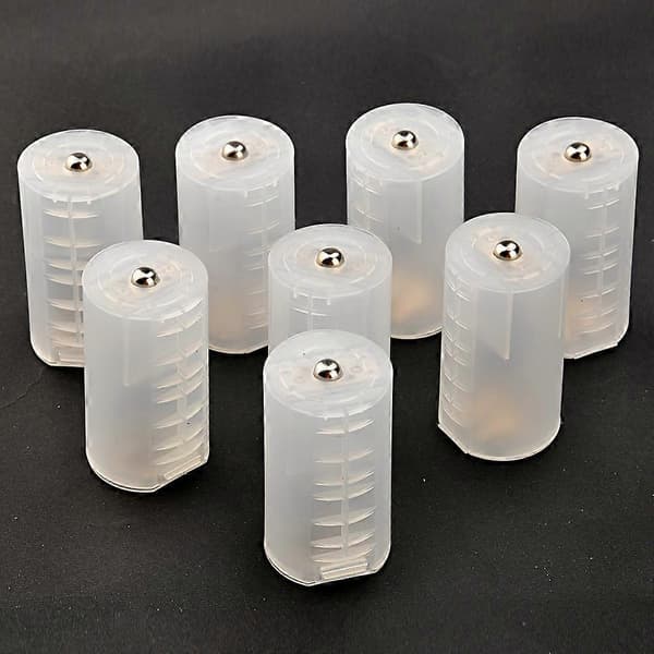 8 kpl AA-pariston D-paristoadapteri Paristomuunnin AA D-paristomuunnin Paristoad Transparent 1
