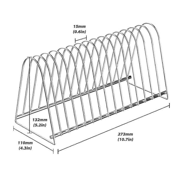 Vinylplade Display Rack Læse Rack Hjemmeopbevaring Desktop Opbevaring CD Opbevaring Pladereol Silver 15 Slots