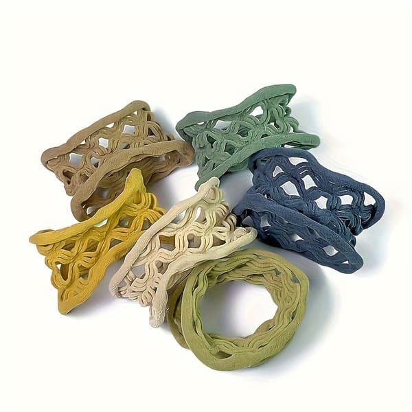 12 st Mode Mesh Sömlösa Elastiska Hårband | Hög Elasticitet, Tyg, Minimalistisk Stil, Enfärgad 12pcs B style
