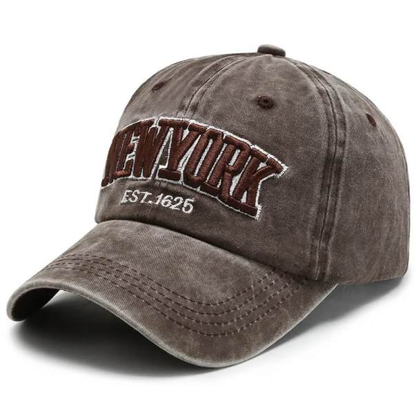 Cap i vasket bomuld til mænd forår sommer NEW YORK Retro brevbroderi Snapback-kasketter til kvinder Blød Top Trucker Dad Hats Khaki Justerbar