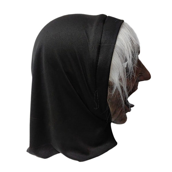 Gammal häxlatexmask med huva Vuxen Halloweenfest Fancy Dress Kostym Prop Halloween Mask