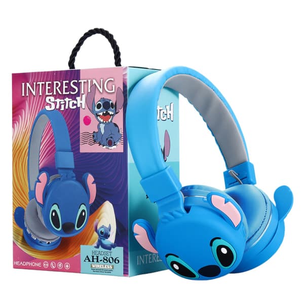 Lilo & Stitch Barn Vikbare Trådløse Hodetelefoner Øreputer Headset Gave Blå