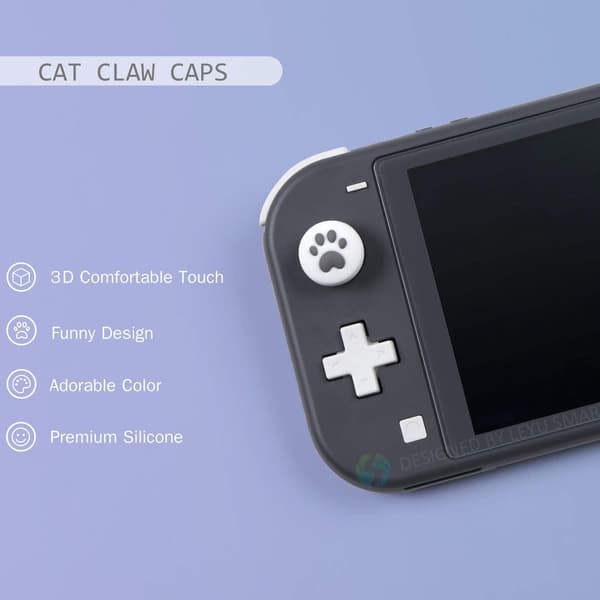 4 stk. (grå) - Smarte tommelfingergreb til Nintendo
