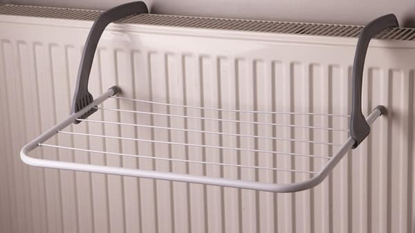 5-stangs sammenklappelig tørrestativ til radiator, håndklædeholder, tøjstativ Grey