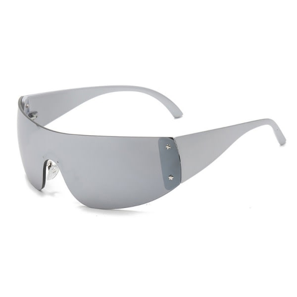 Stilfulla, båglösa solglasögon för män och kvinnor Grey Gray