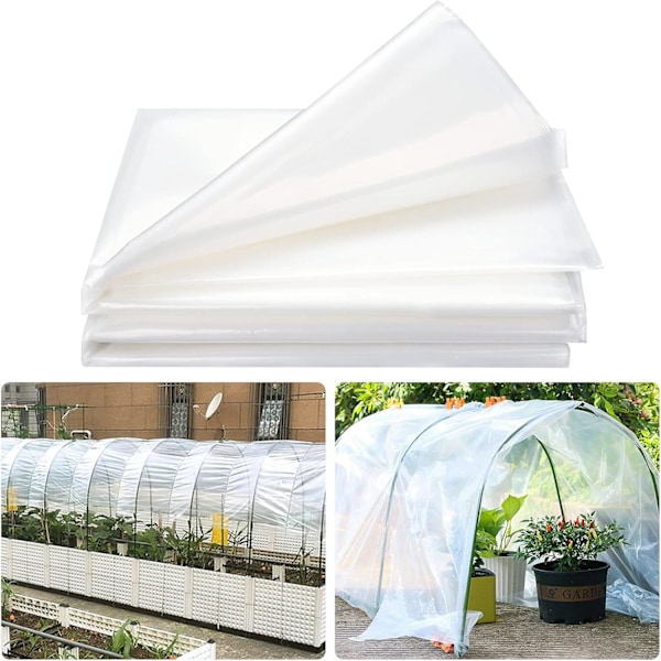 (Särskild kampanj) 2x6m Polyeten Växthusfilm, Transparent, Extra Tjock Trädgårdsfilm för Folietunnlar 2x6m