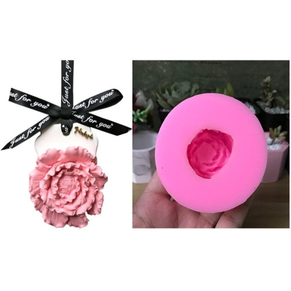 Pionblomma Rosblomform Handgjorda Blomljus D