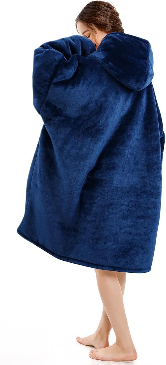 Hettegenser - Teppe - Teppegenser - Oversized - Kreativ Hettegenser - Mørkeblå Dark Blue