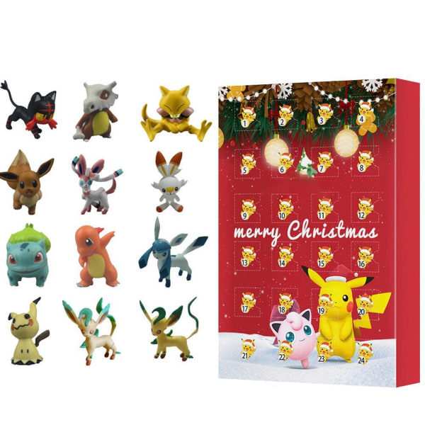 Jul Adventskalender 24 stk Anime Figurer Adventskalender Overraskelsesgaver Æske til Jul Børn Gave