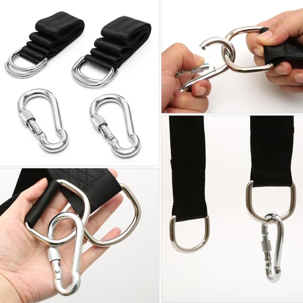 Tree Swing Strap with Carabiner, Swing Hanging Kit, Hammock Seats and Clips (3m)