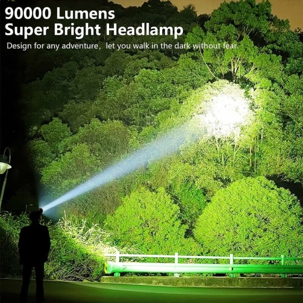 Päälamppu Latautuva LED-päälamppu Aikuisten USB-latautuva Päälamppu Leirintään Juoksuun Metsästykseen