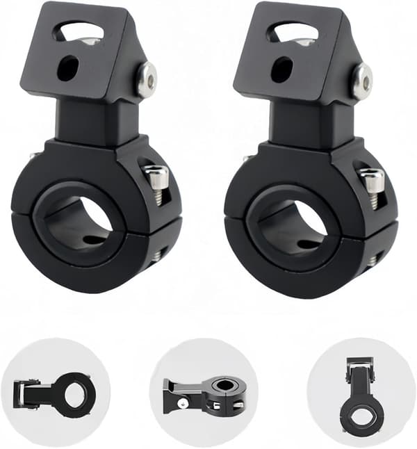 Motorcykel dimljusfäste 360 ​​grader justerbart, passar för 18-32mm störtbågar