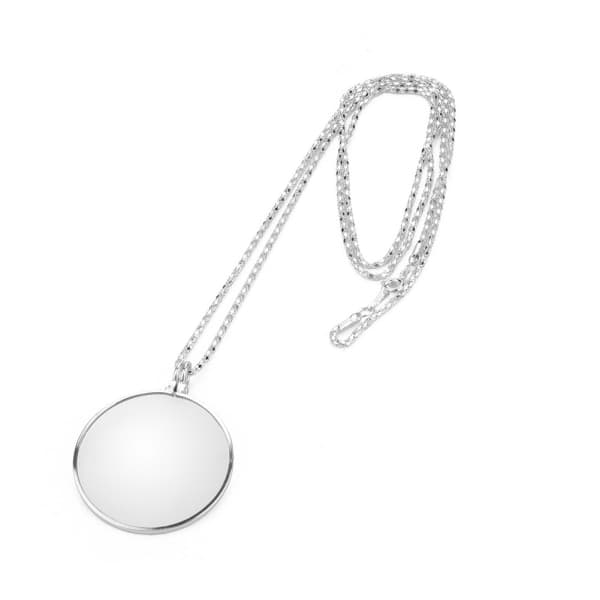 5x Förstoringsglas Monokel Lins Halsband Lupp (Silver)